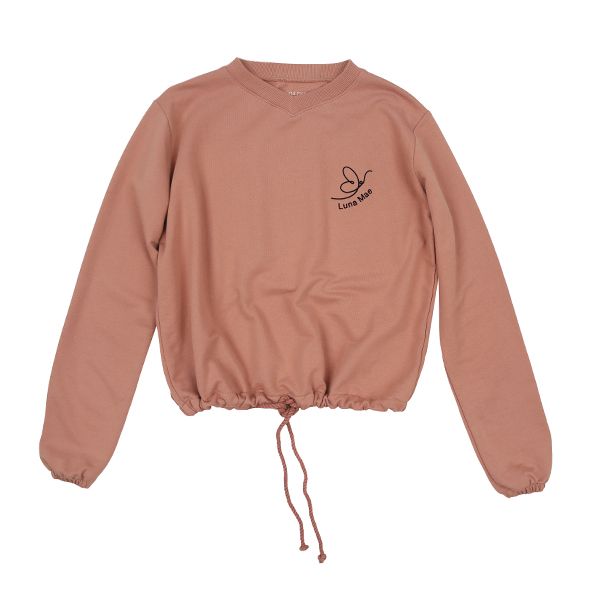 Drawstring mauve sweatshirt