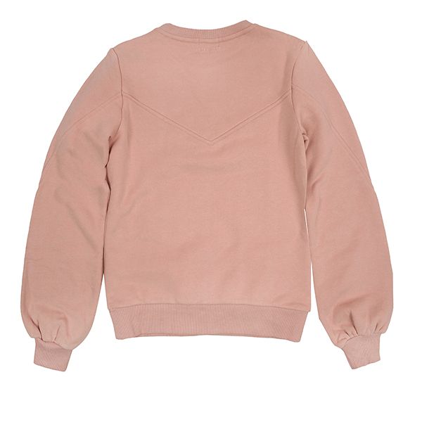 Seamed crew neck pink sweatshirt