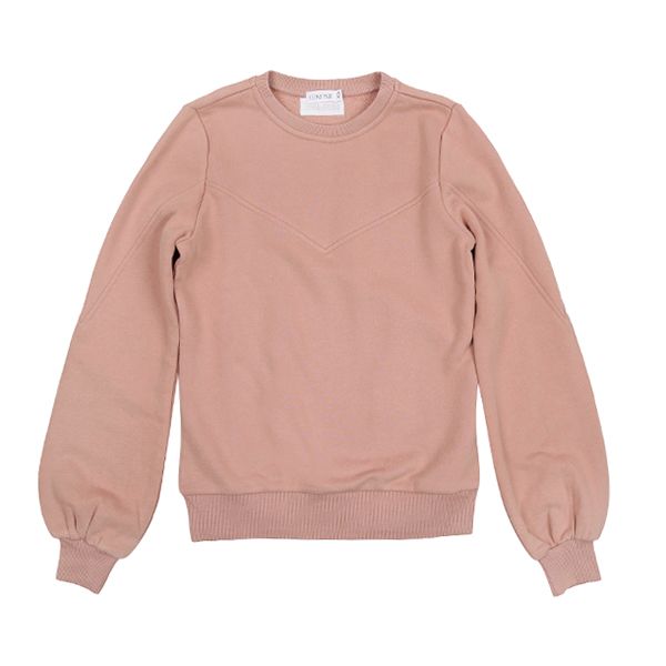 Seamed crew neck pink sweatshirt